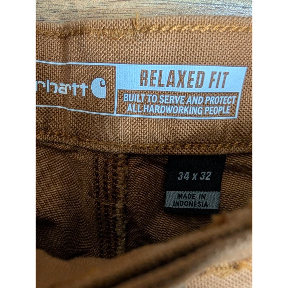 NWT Carhartt Work Pants Men's 34x32 Brown Rugged Flex Relaxed Duck Double-Front - Picture 4 of 6